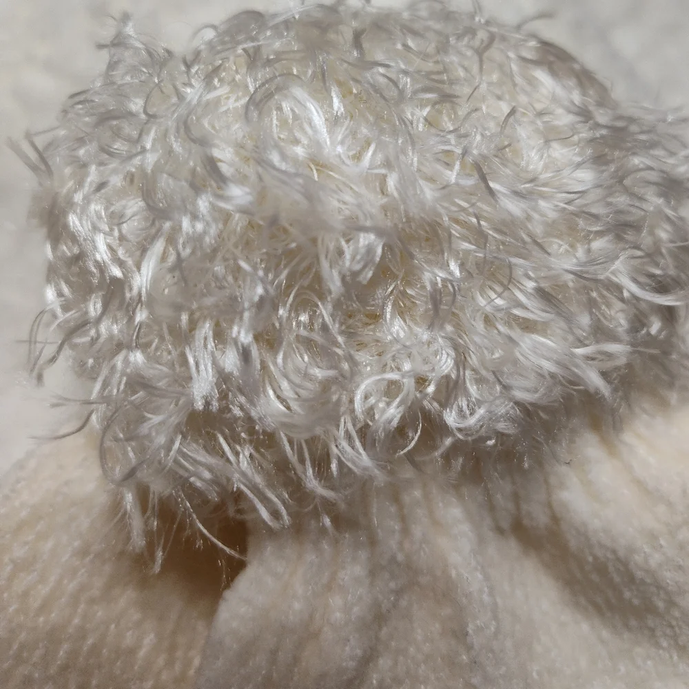 Dillard's Ivory Chenille Gloves with Faux Fur Cuff